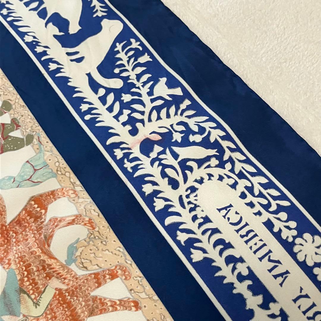 ★美品★エルメス　カレ90 古き良きアメリカ　スカーフ　シルク　動物　鳥　花