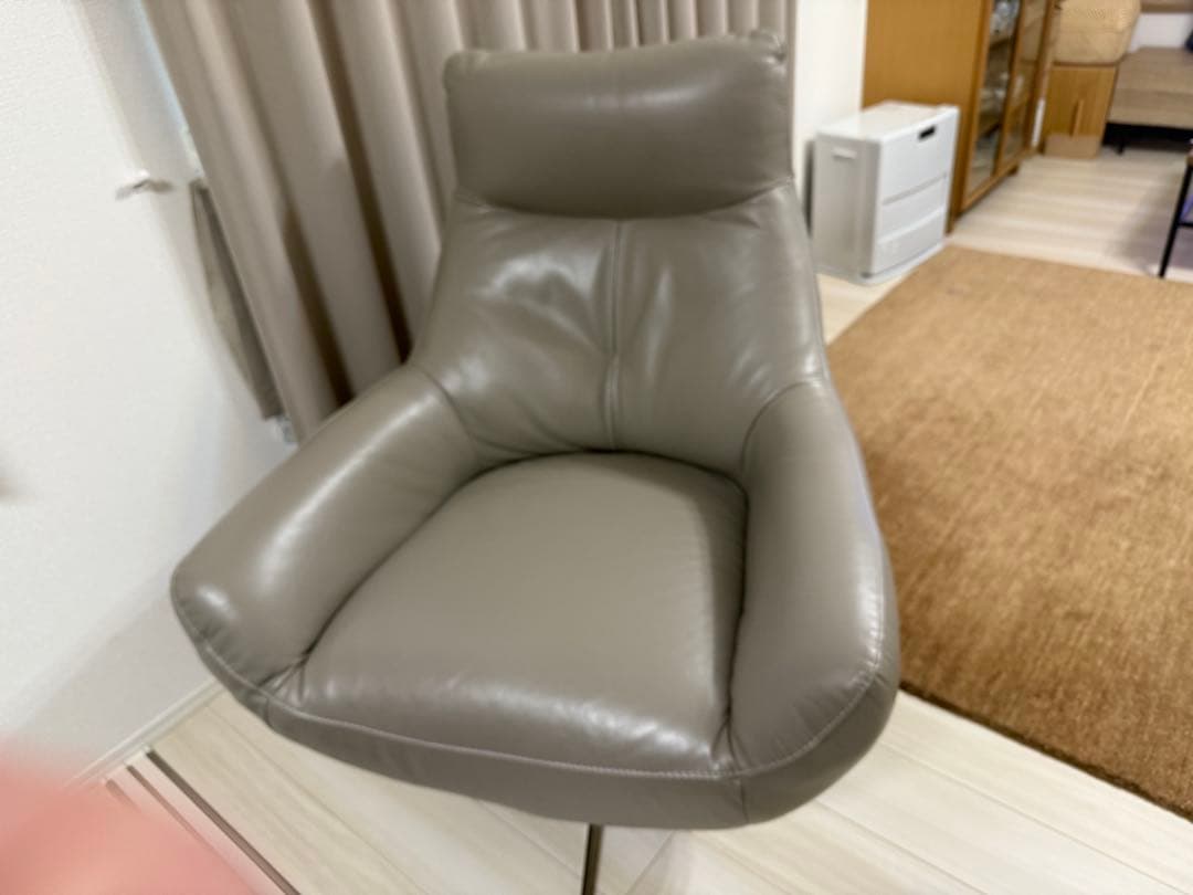 ソファー1人掛け　グレーオーダー品 東京インテリア　本革　送料込み