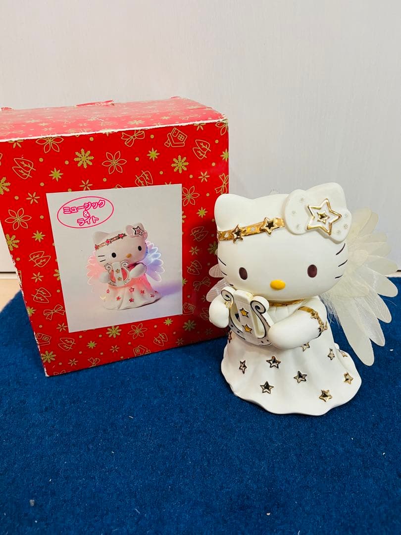 【新品未使用】ハローキティ　ファイバー　天使ドール　ライト　陶器　レトロ
