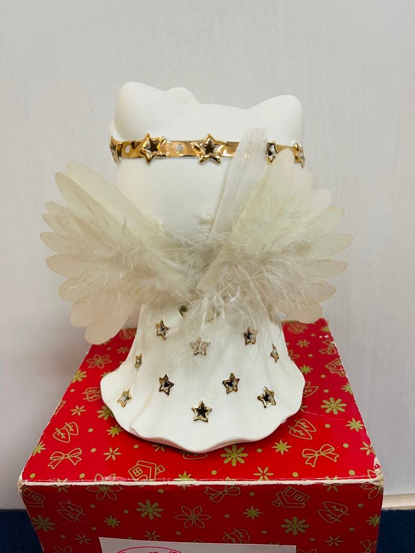 【新品未使用】ハローキティ　ファイバー　天使ドール　ライト　陶器　レトロ