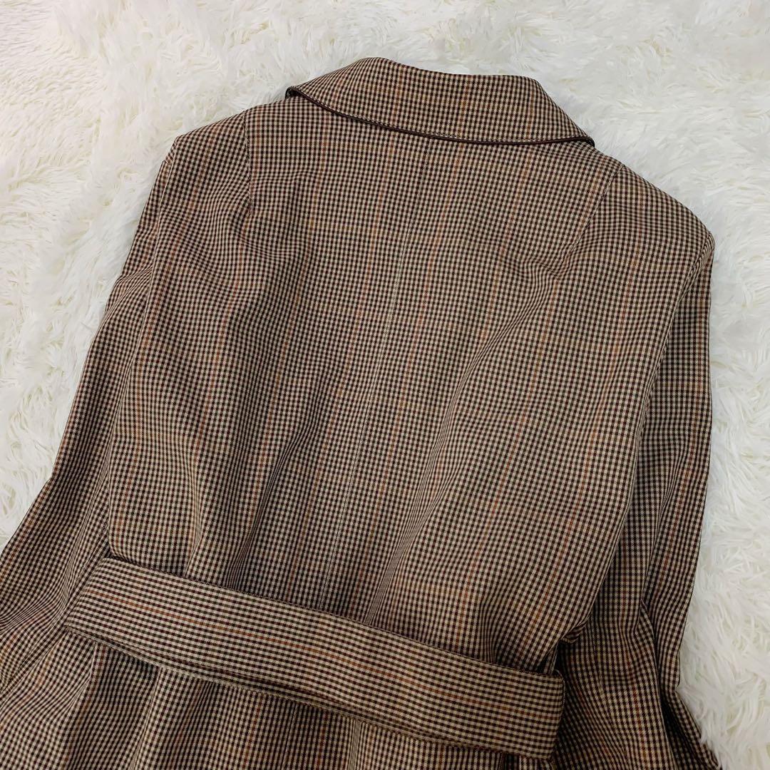 大きいサイズ 23区 ライナー付き ガンクラブ チェック トレンチコート ベルト