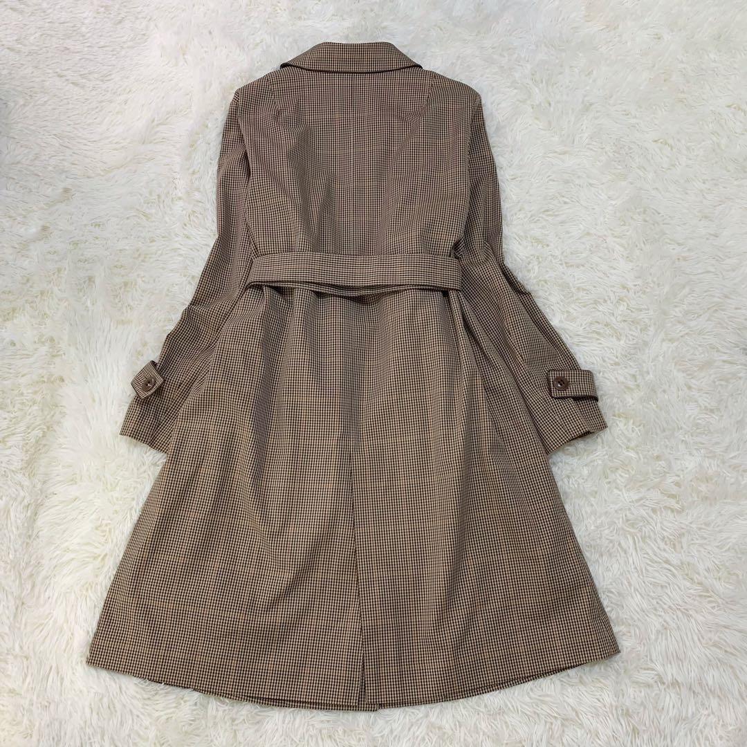 大きいサイズ 23区 ライナー付き ガンクラブ チェック トレンチコート ベルト