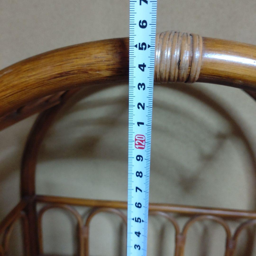 籐 ラタン 3段ラック 扉付き収納 昭和レトロ