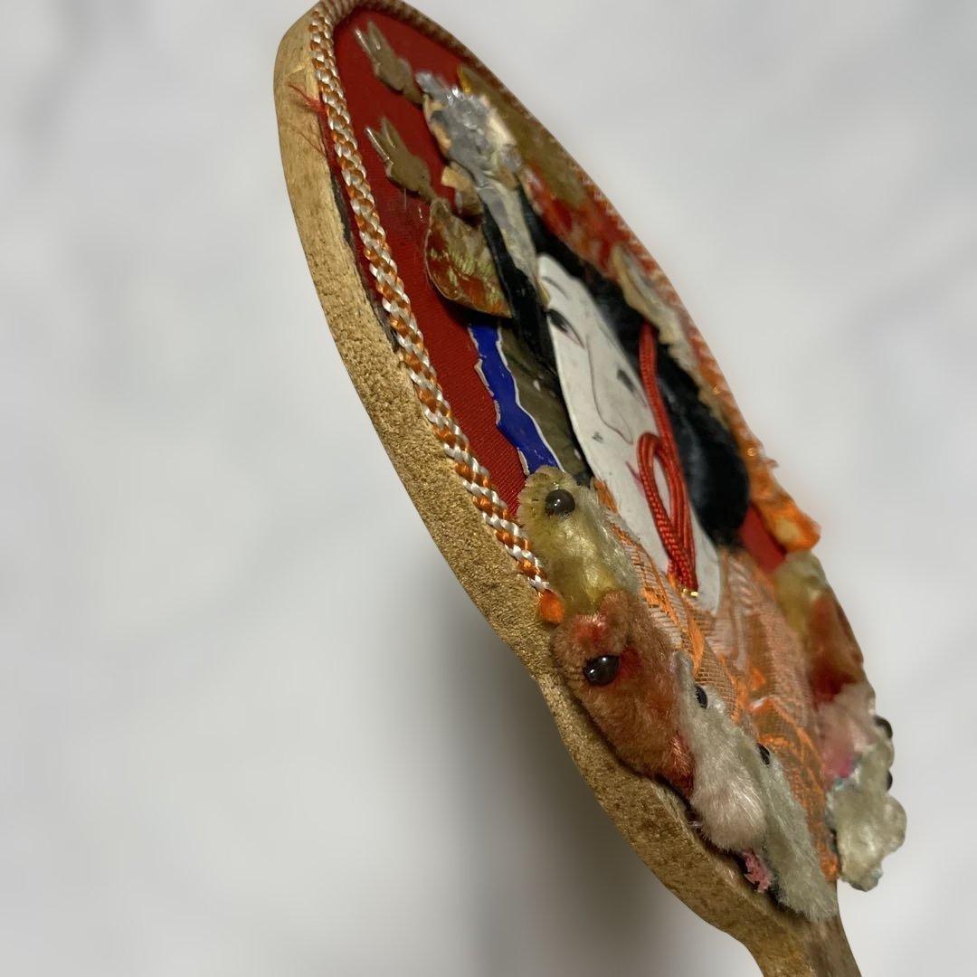 昭和　レトロ　ヴィンテージ　伝統的な羽子板 女性の顔デザイン