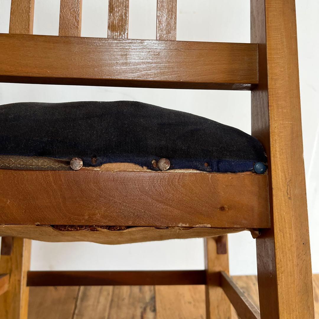 アンティーク 椅子 チェア モケット生地 z837