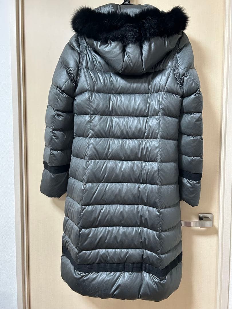 ランバンオンブルー ロングダウンコート フォックスファーフード Mサイズ 38
