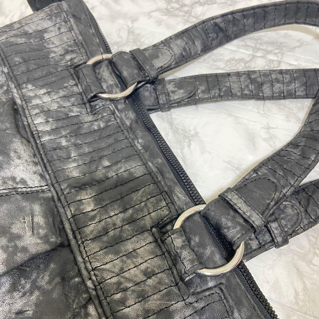 【最終価格】ディーゼルY2kショルダーバッグブラック＆グレー トートバッグA4