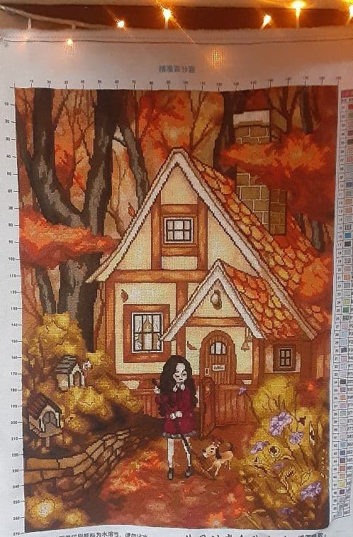 クロスステッチの絵 フレーム付