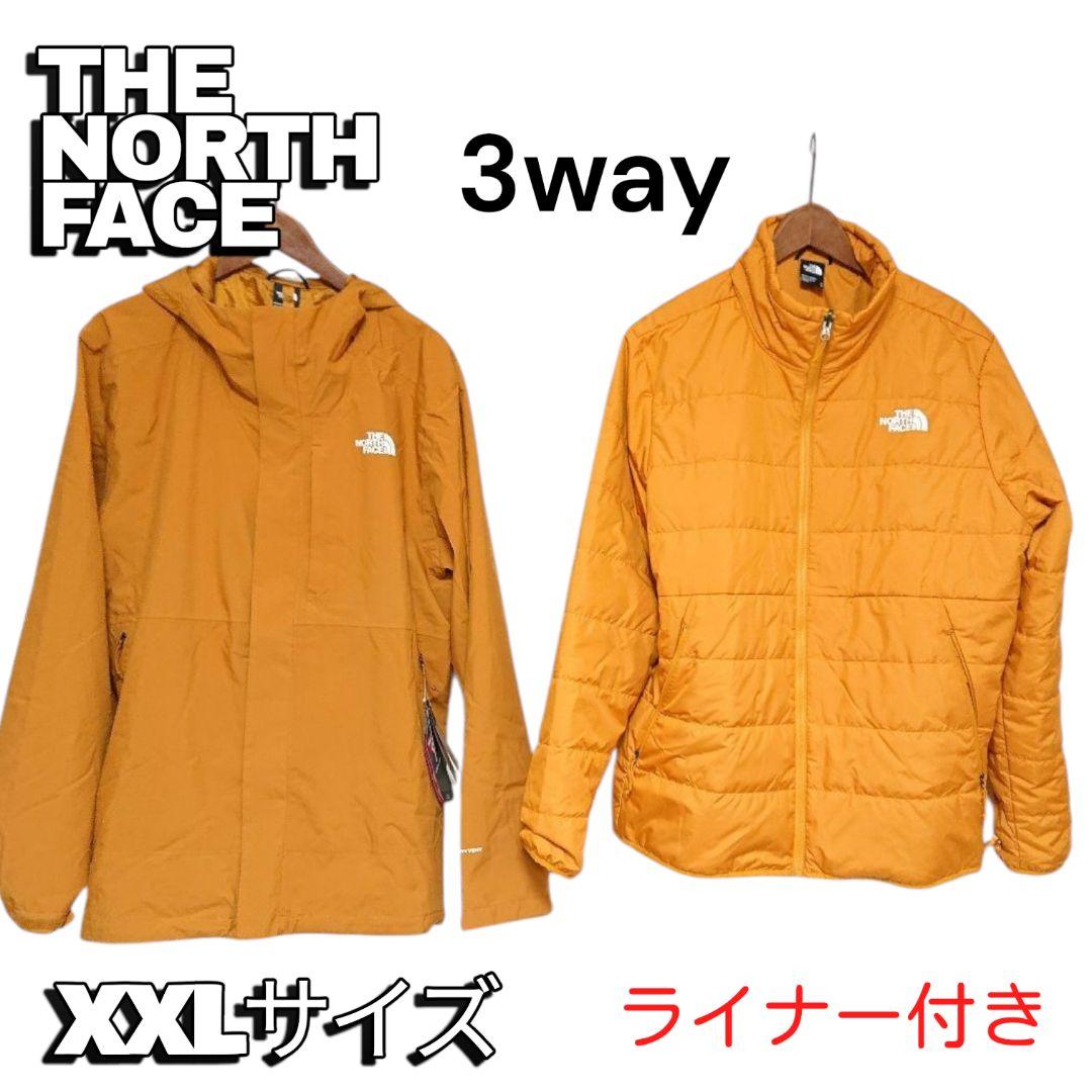 【3WAY】THE NORTH FACE スキースノーボードウェア3XL黄大きめ