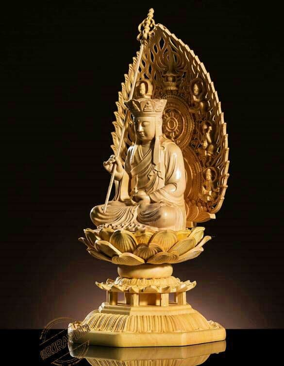 地蔵王菩薩*手作り*黄楊木*木彫り*開運風水{