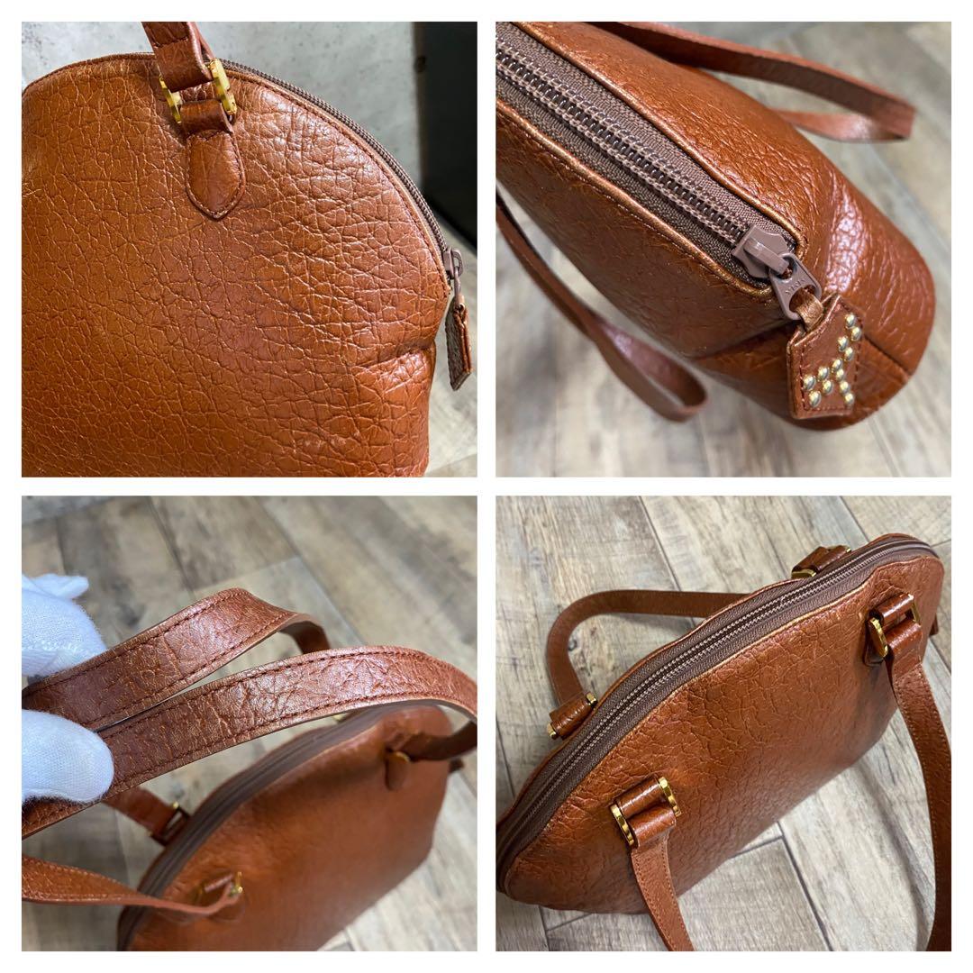 本物☆イヴサンローラン YSL レザー ミニトートバッグ ハンドバッグ スタッズ