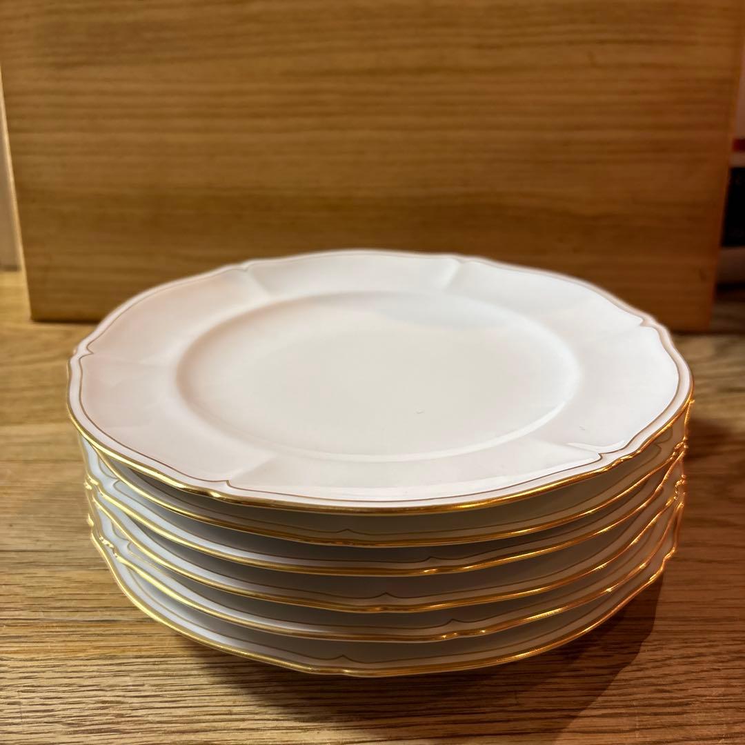 The Sakura 陶磁器皿 6枚セット 約20cm 金縁付き