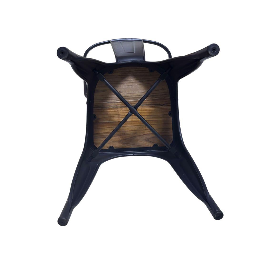 メタルチェア ウッド スタッキング ブルックリン インダストリアル　4脚セット