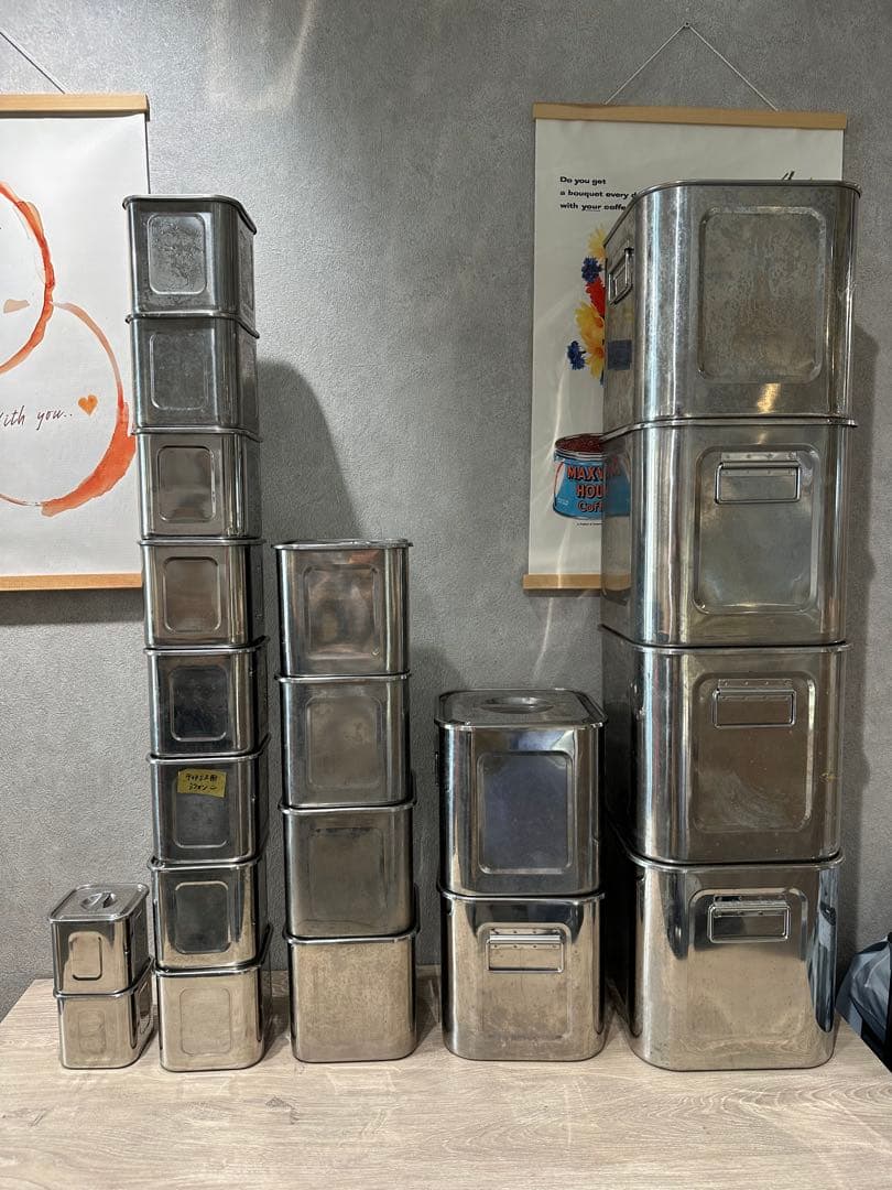 ステンレス製保存容器セット（多サイズ）四角容器寸胴鍋セット業務用キッチン