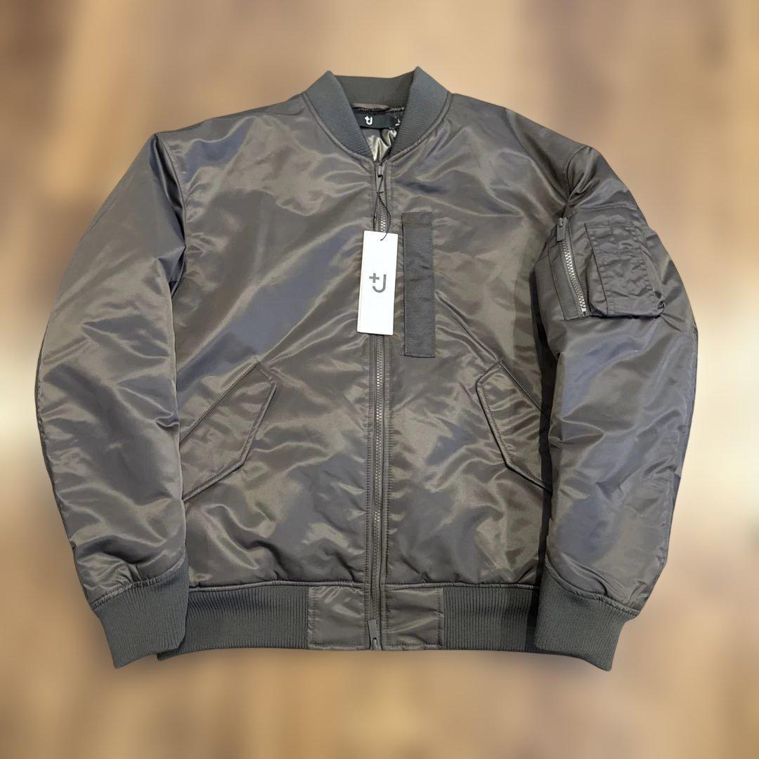 UNIQLO+J L ハイブリッドダウンオーバーサイズ MA-1ブルゾン グレー