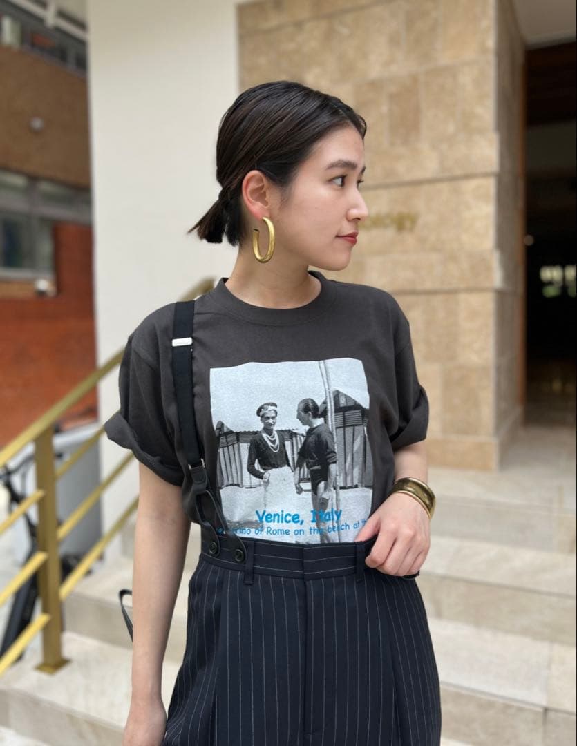 curensology ストライプサスペンダーパンツ