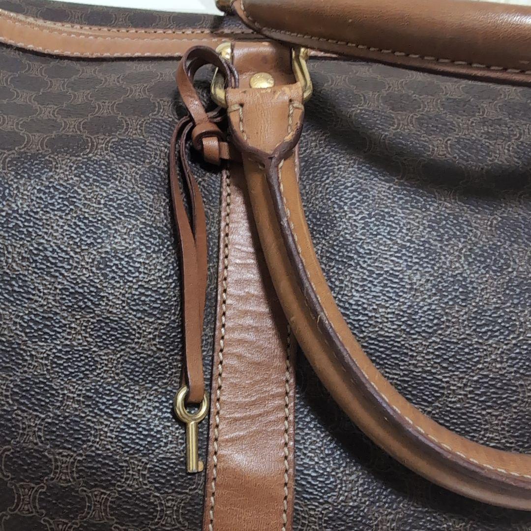 【CELINE】45cm ボストンバッグ　旅行鞄　マカダム柄　PVC