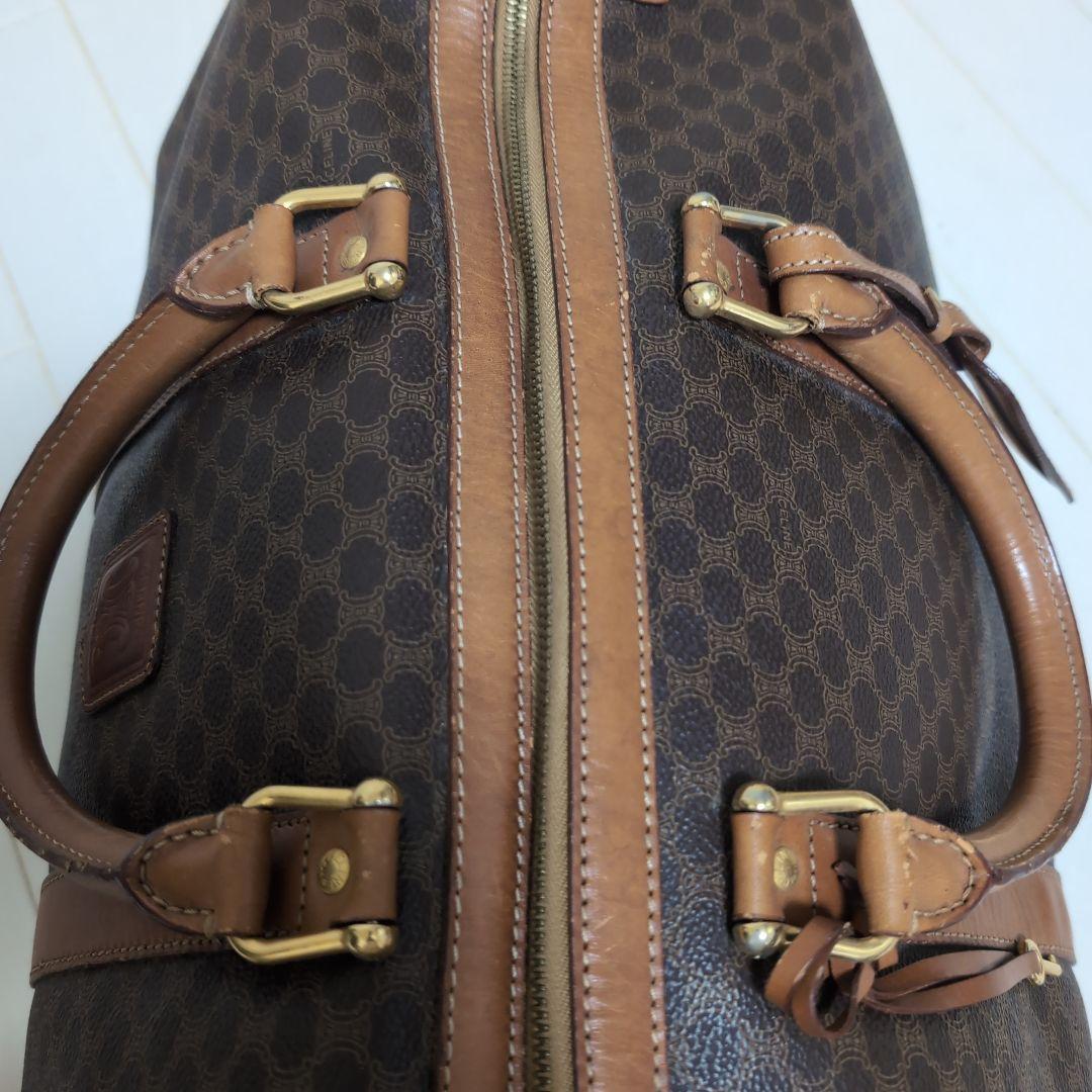 【CELINE】45cm ボストンバッグ　旅行鞄　マカダム柄　PVC
