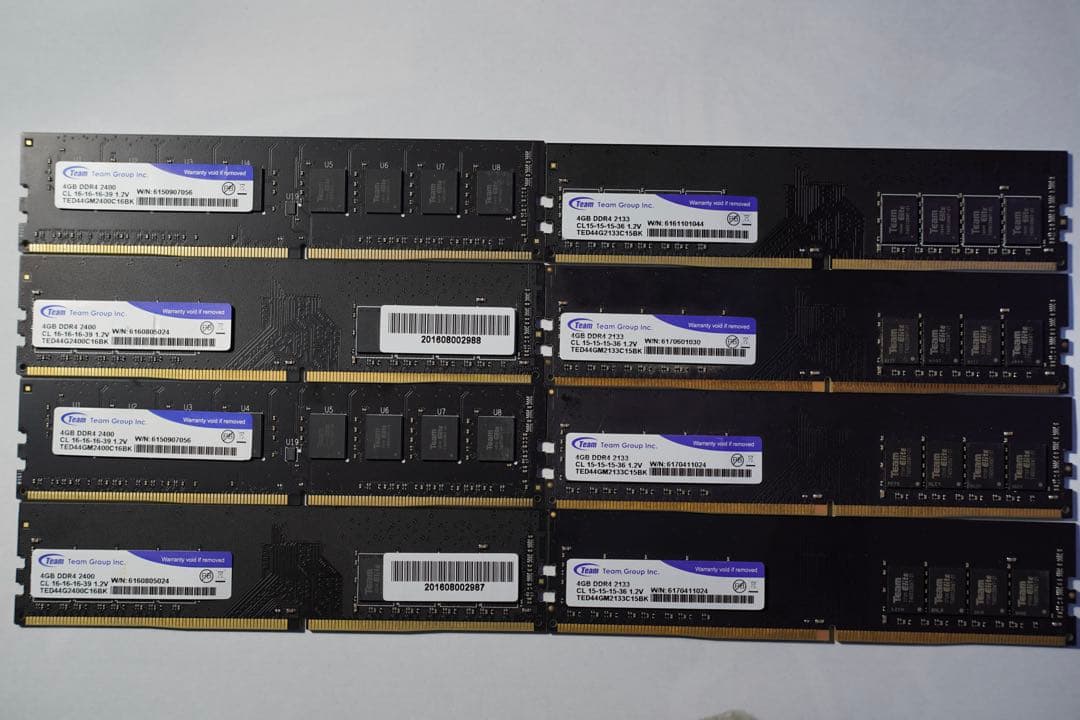 さ*も様 【ジャンク】一部動作確認 TEAM DDR4 4G x8