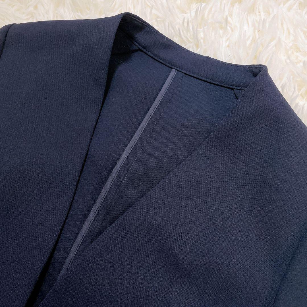 極美品✨プラステ　スーツセットアップ　ノーカラー　テーパード　紺　S 洗える