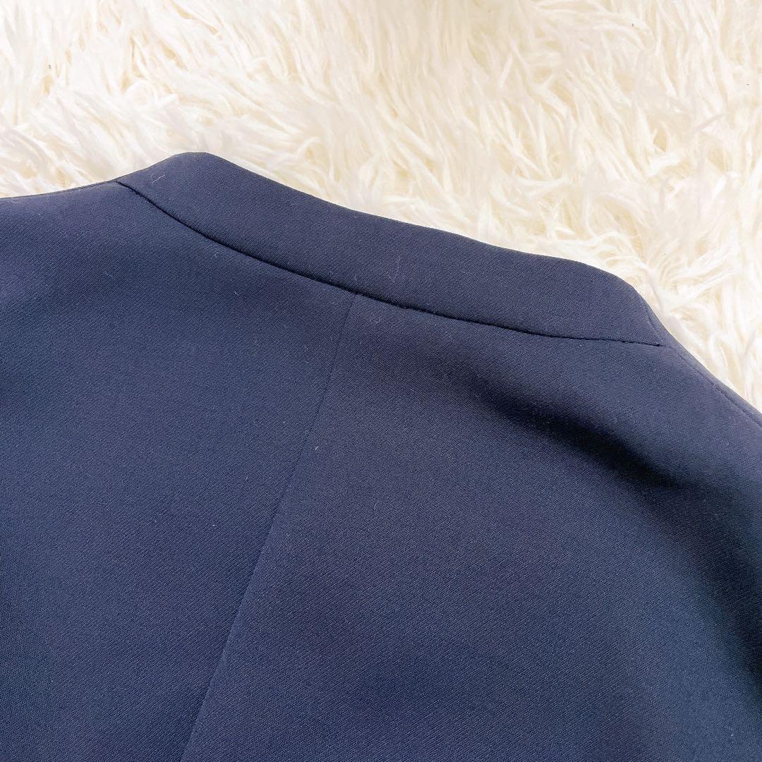 極美品✨プラステ　スーツセットアップ　ノーカラー　テーパード　紺　S 洗える