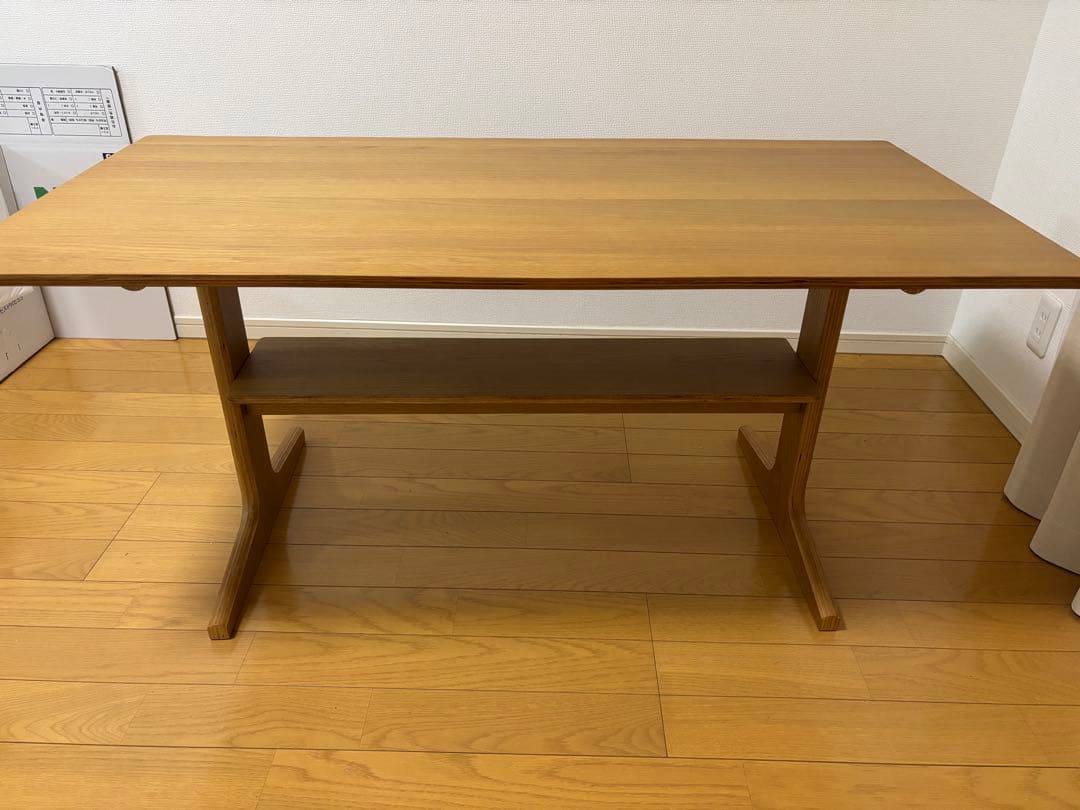 無印良品 リビングでもダイニングでもつかえるテーブル・2・オーク材 説明書付き