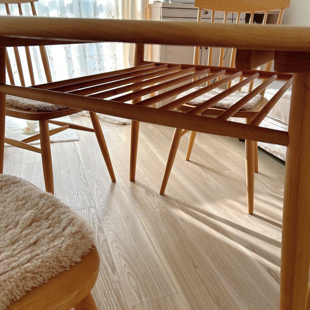 モモナチュラル 椅子セットダイニングテーブル 4人がけ 椅子付き 円形 丸型