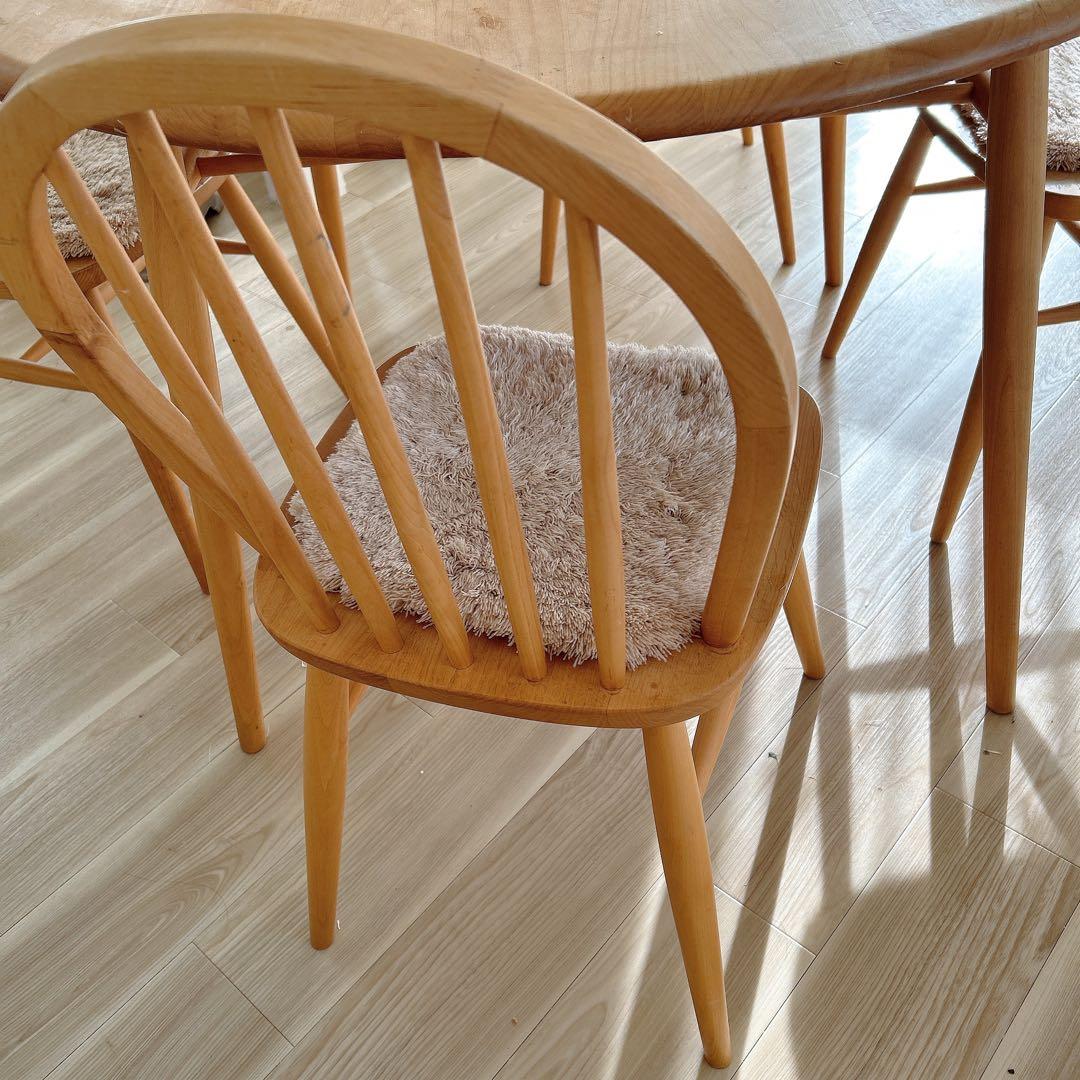 モモナチュラル 椅子セットダイニングテーブル 4人がけ 椅子付き 円形 丸型