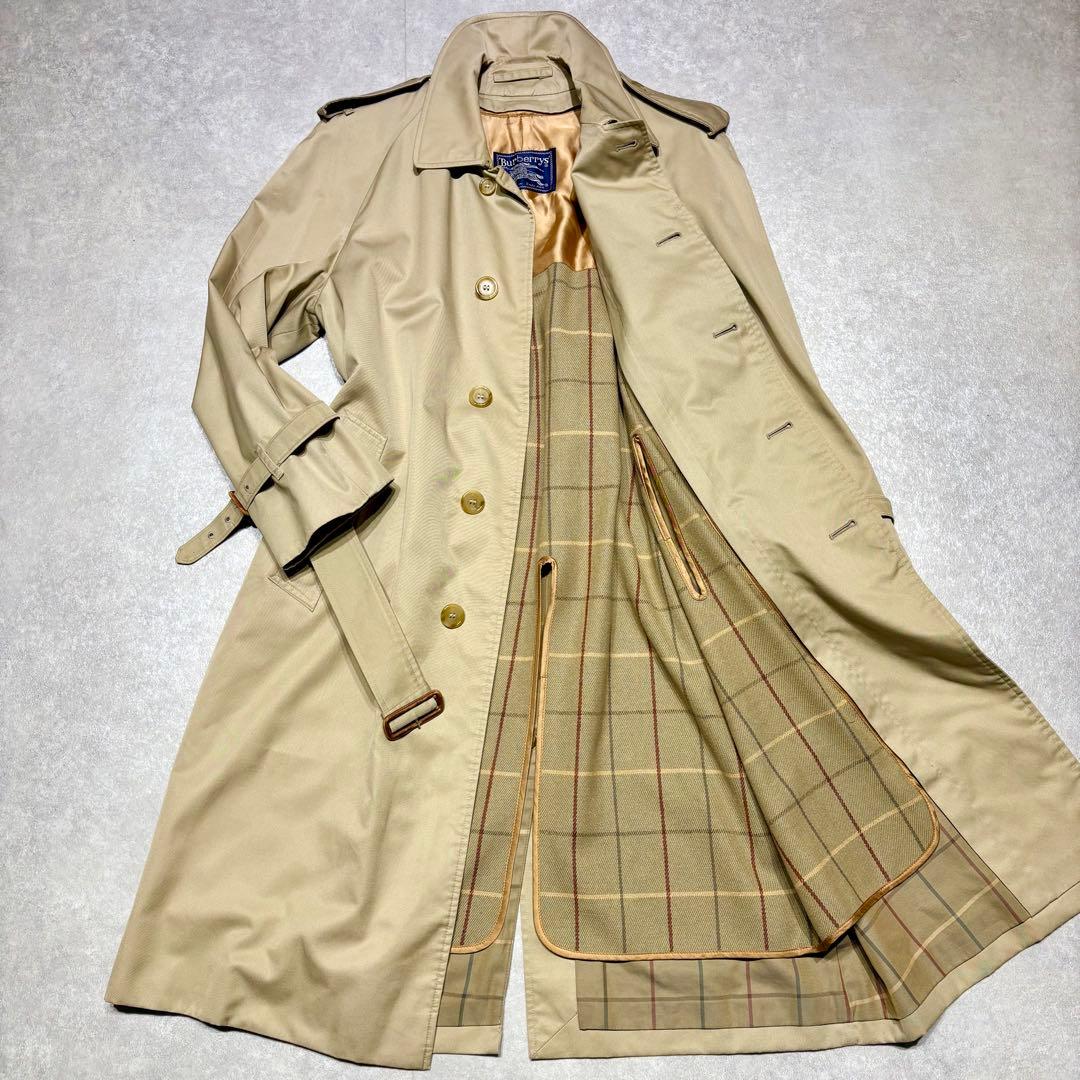 希少 美品 バーバリー シングル トレンチコート ライナー ベルト ベージュ