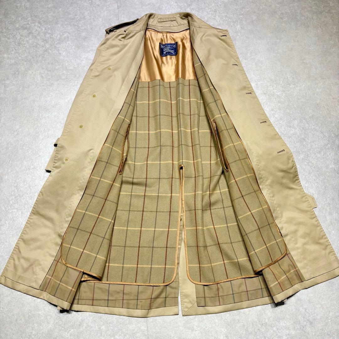 希少 美品 バーバリー シングル トレンチコート ライナー ベルト ベージュ