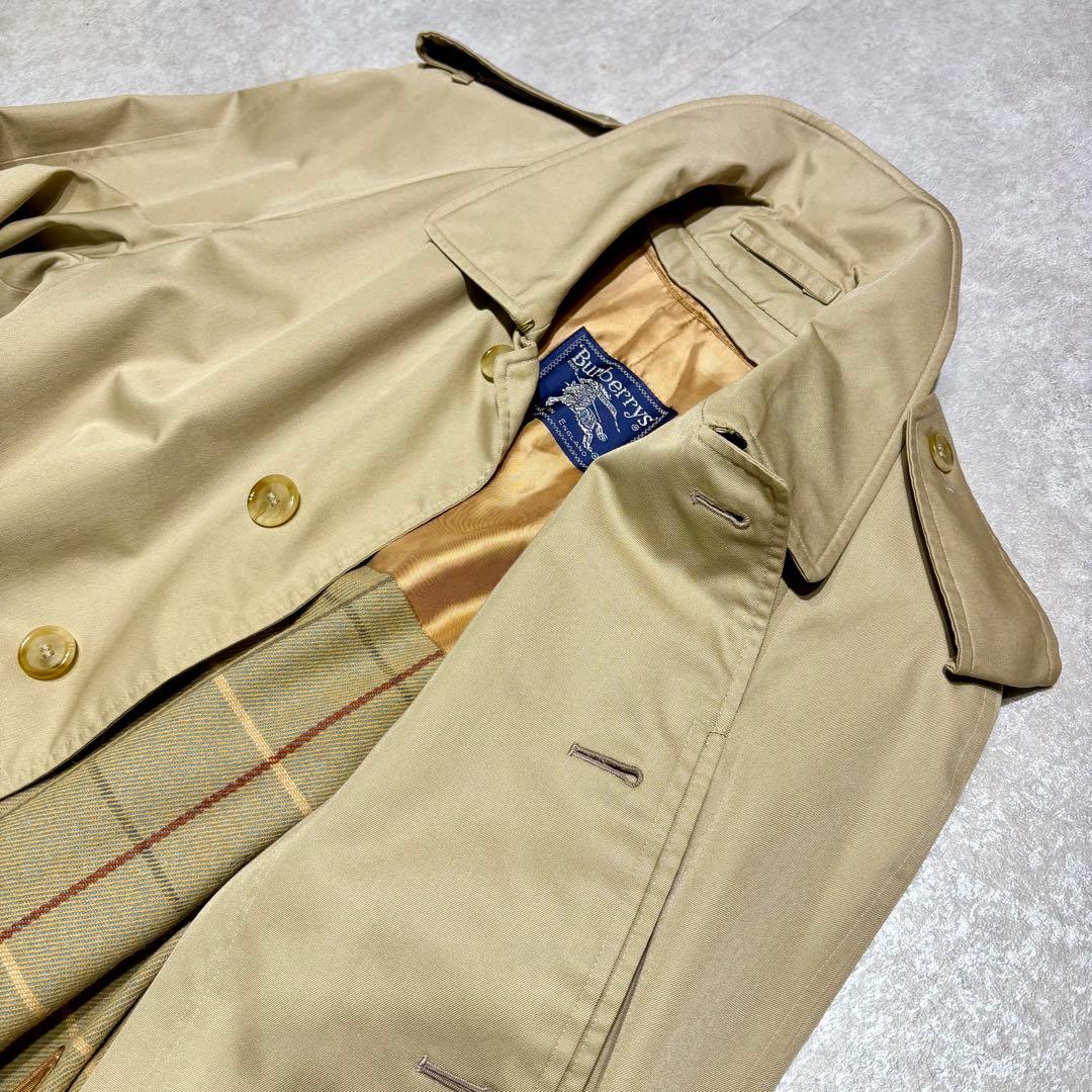 希少 美品 バーバリー シングル トレンチコート ライナー ベルト ベージュ