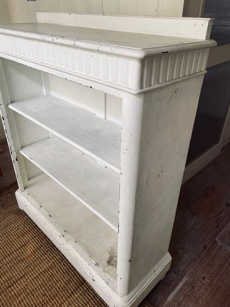 値下げフランスアンティーク　白　キャビネット　本棚