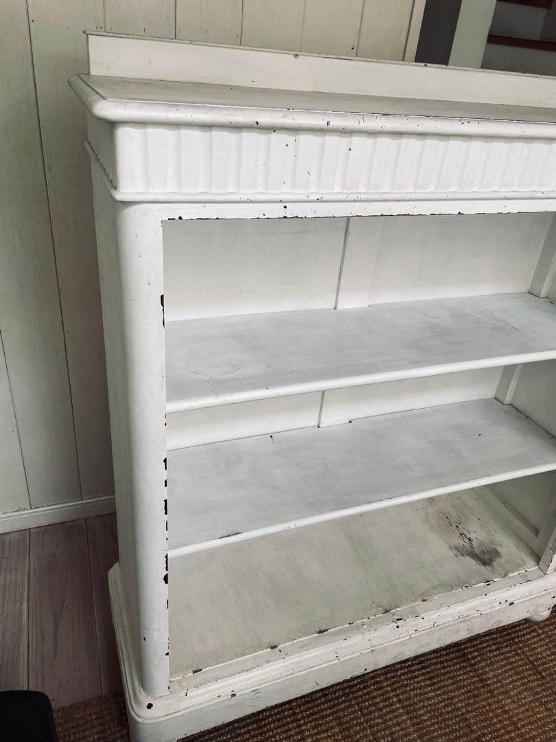 値下げフランスアンティーク　白　キャビネット　本棚