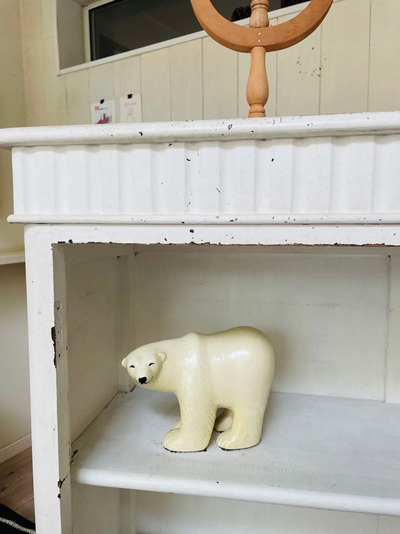 値下げフランスアンティーク　白　キャビネット　本棚