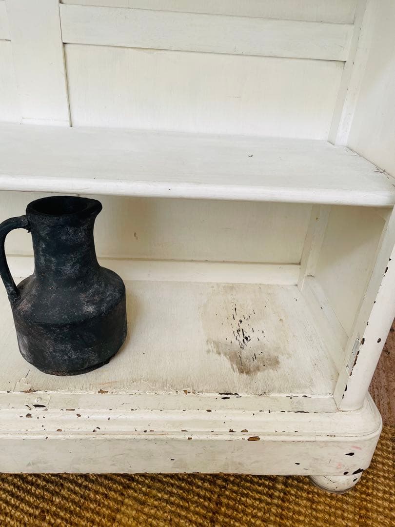 値下げフランスアンティーク　白　キャビネット　本棚