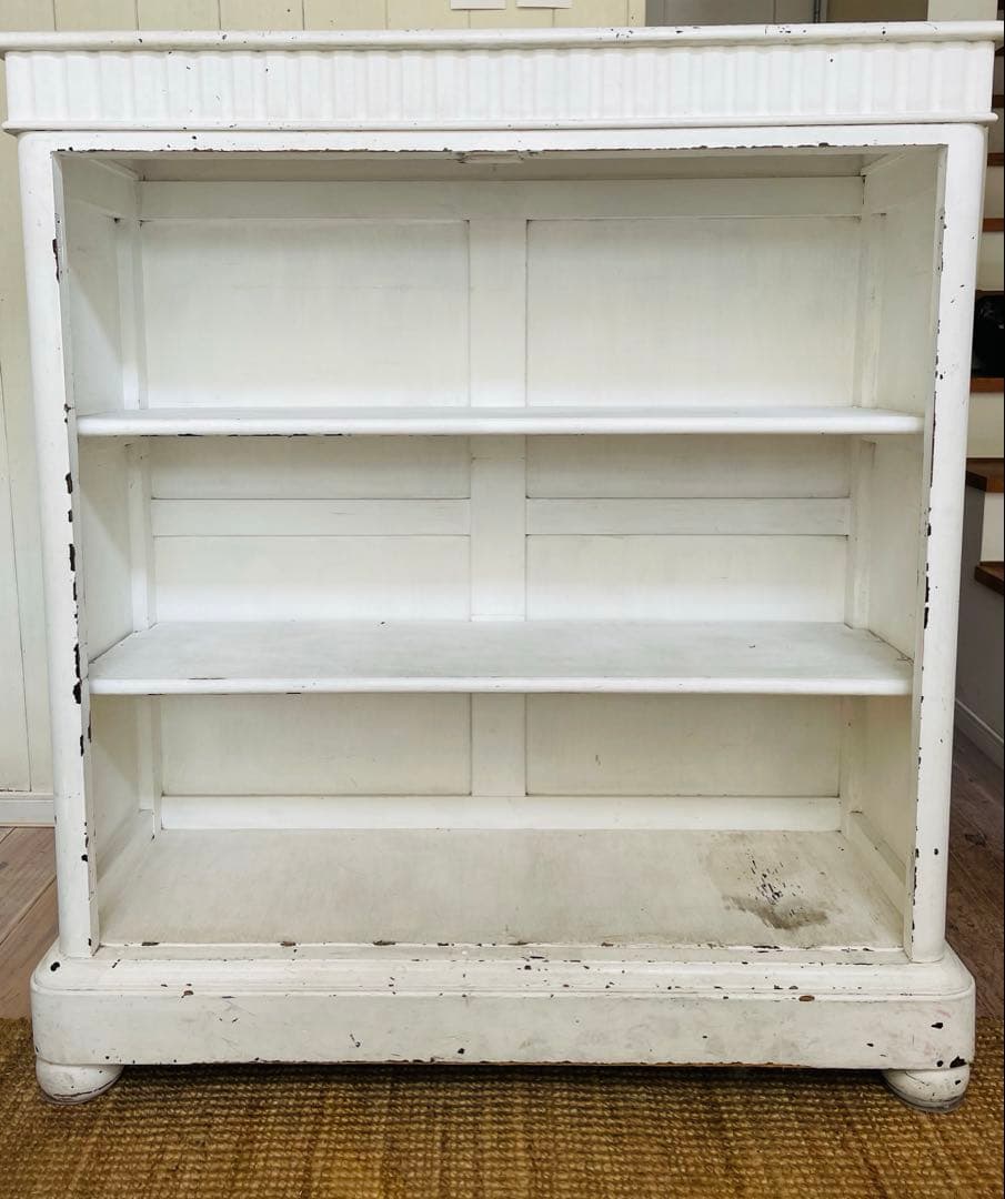 値下げフランスアンティーク　白　キャビネット　本棚