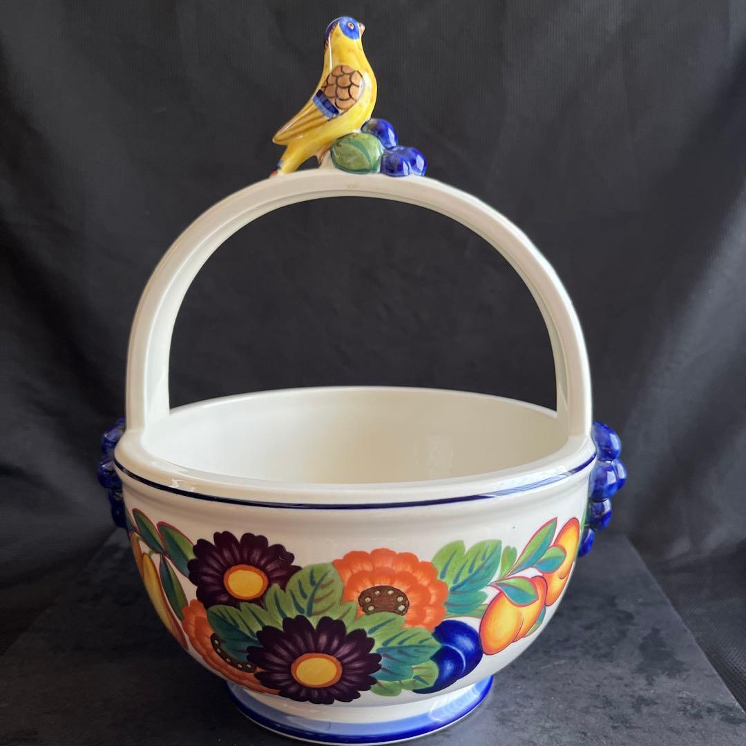 ロイヤルコペンハーゲン ゴールデンサマー小鳥ハンドルバスケット
