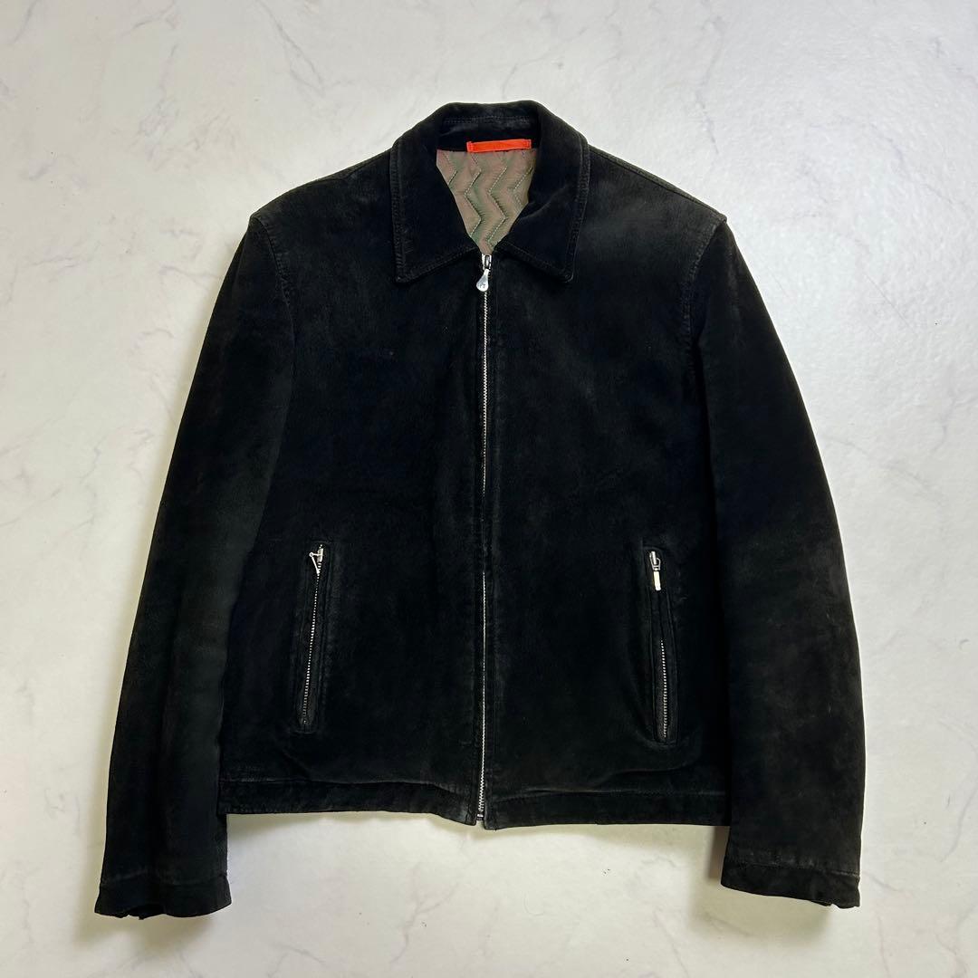 ポールスミス レザージャケット スエード ミニマル 本革 中綿 黒 M