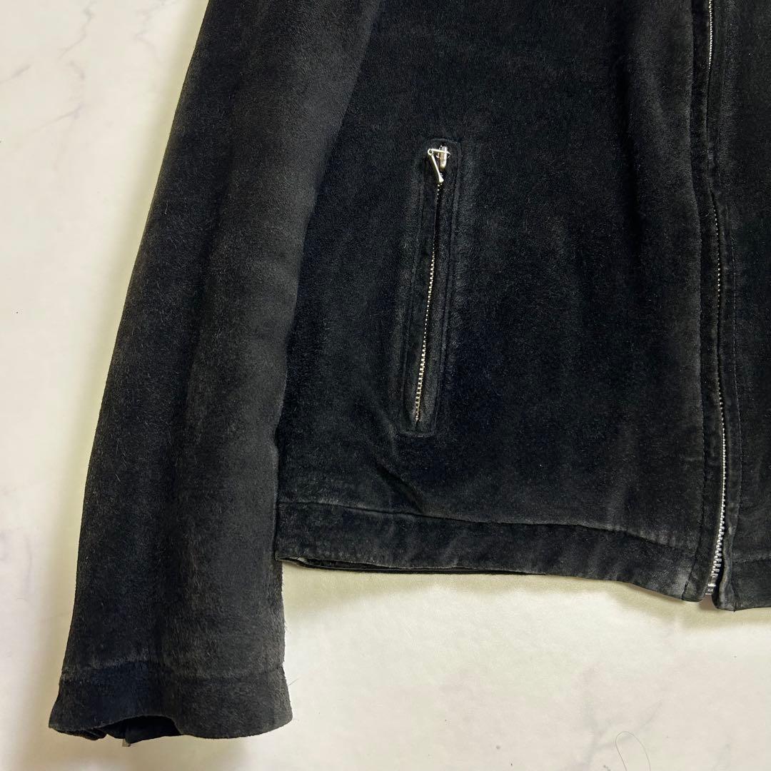 ポールスミス レザージャケット スエード ミニマル 本革 中綿 黒 M