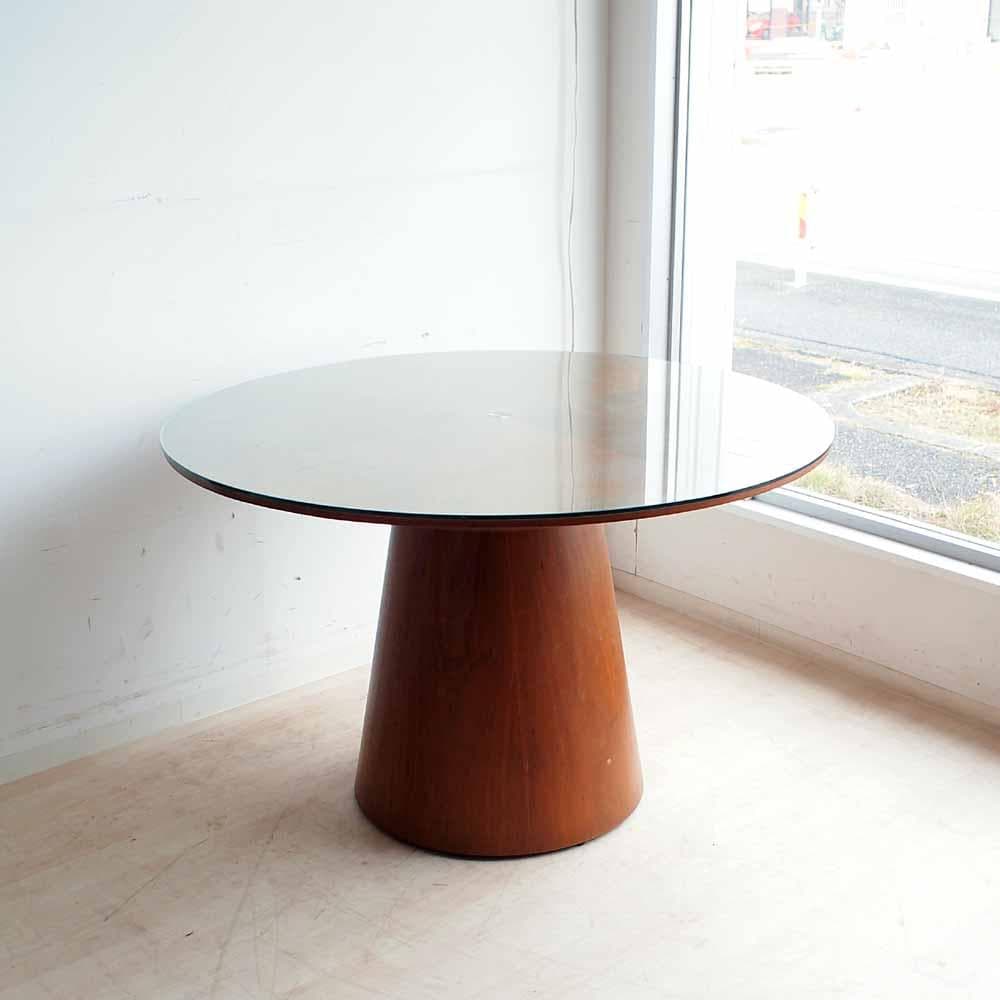 ヴィンテージ ポストモダン ラウンドテーブル ウォールナット材 ZR24422