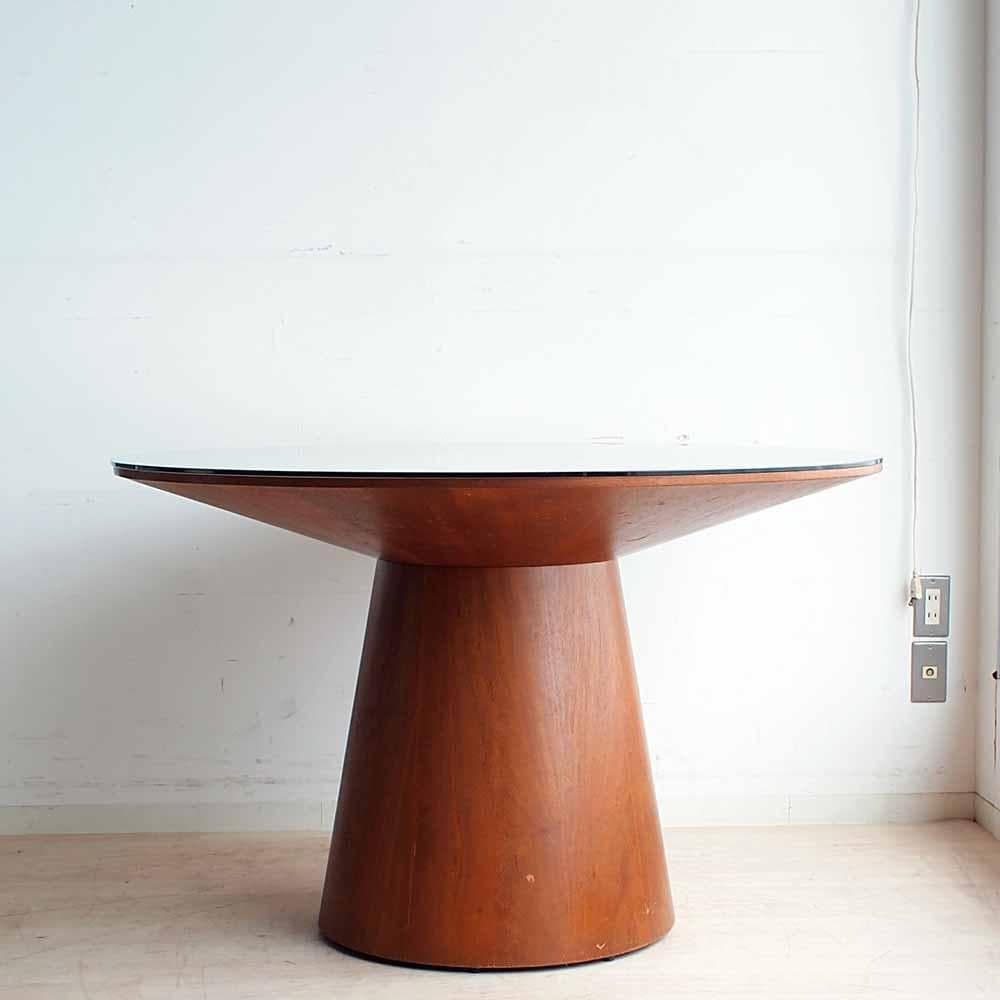 ヴィンテージ ポストモダン ラウンドテーブル ウォールナット材 ZR24422