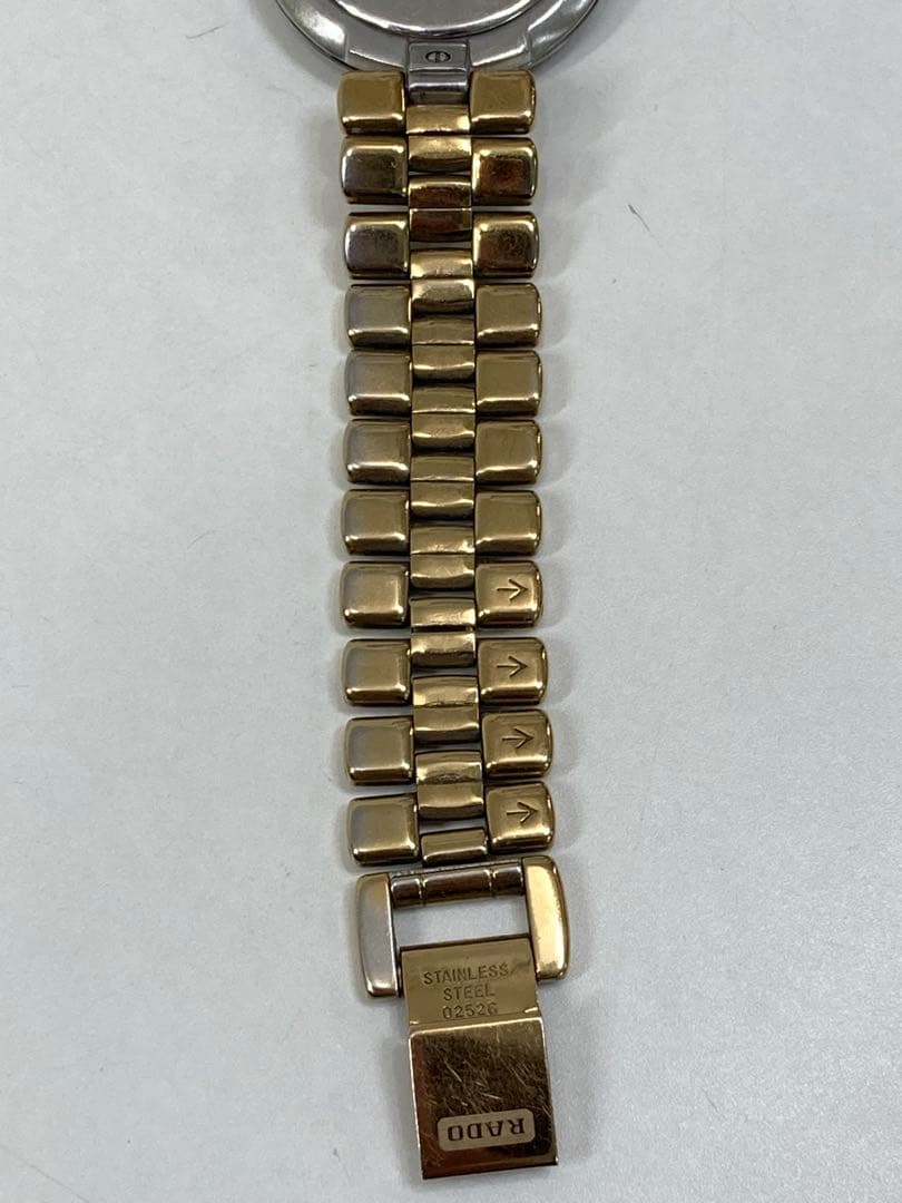 RADO ラドー　ブラック　ゴールド クォーツデイト　腕時計　稼働品