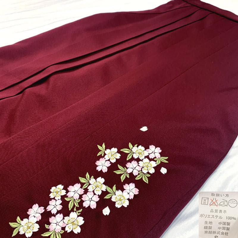 402aj91■袴 臙脂色 (紐下丈 84cm)ハーフ成人式 卒業式 十三参り