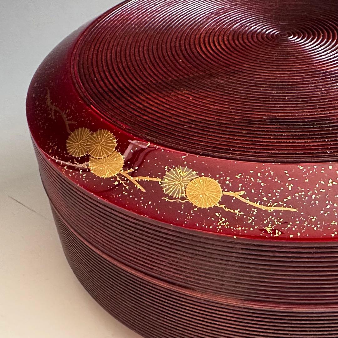 茶道具　輪島塗　唐松蒔絵　喰籠　菓子器　高崎秋峰　共箱　漆芸　茶会