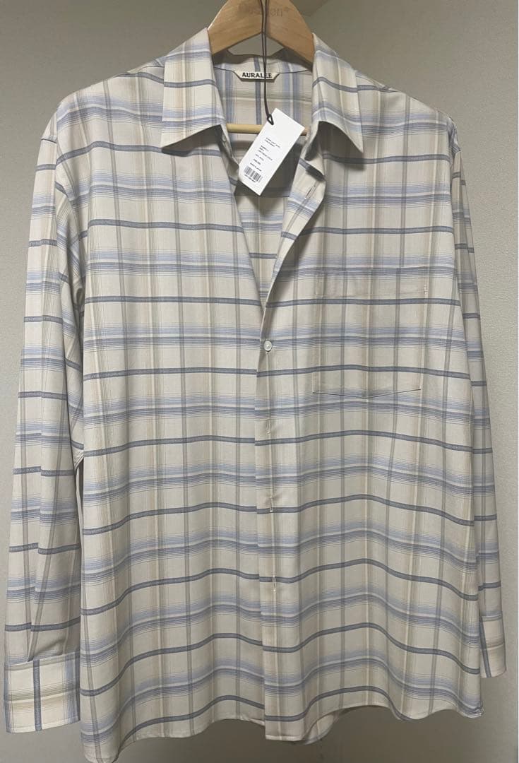 トップス SUPER LIGHT WOOL CHECK SHIRT 24SS