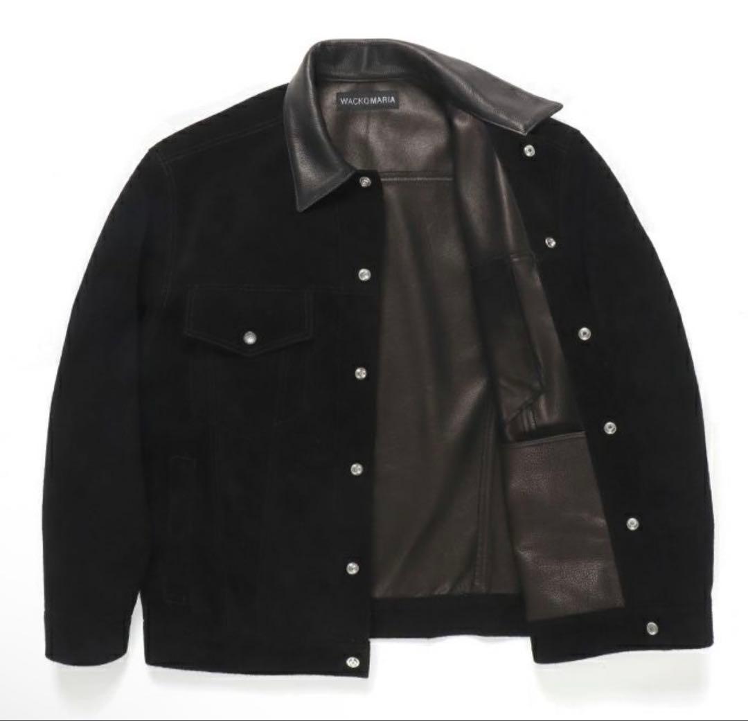 ジャケット・アウター WACKO MARIA SUEDE LEATHER TRUCKER JACKET