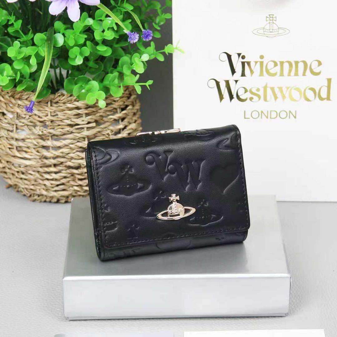 Vivienne Westwood ヴィヴィアン 三つ折り財布 レザー 金E）