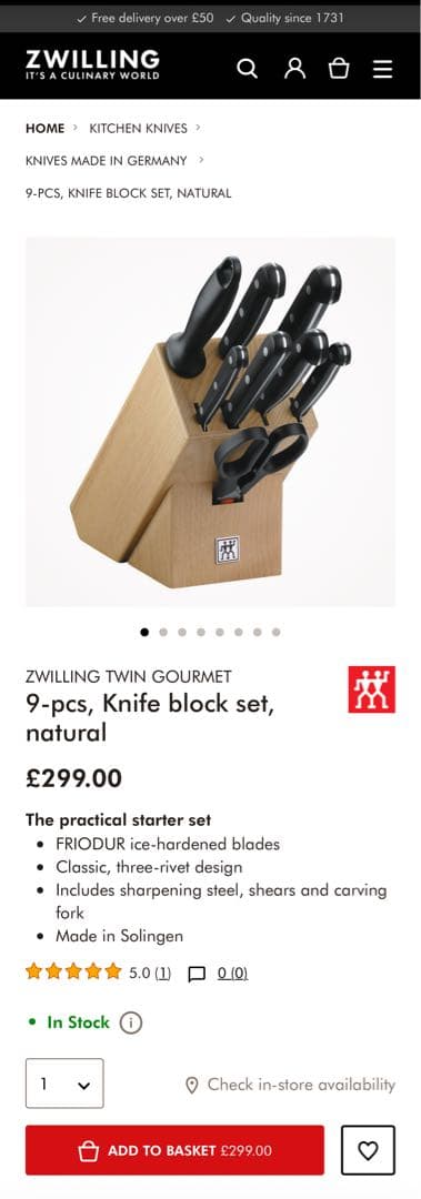【新品未開封】ZWILLING TWIN Gourmet 包丁セット