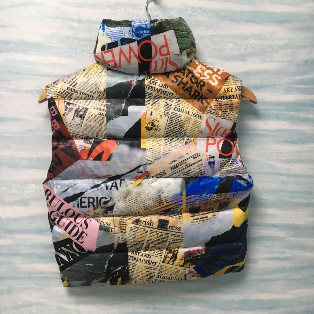 【ERMANNO SCERVINO】新品未使用　ニュースペーパー柄　ダウンベスト