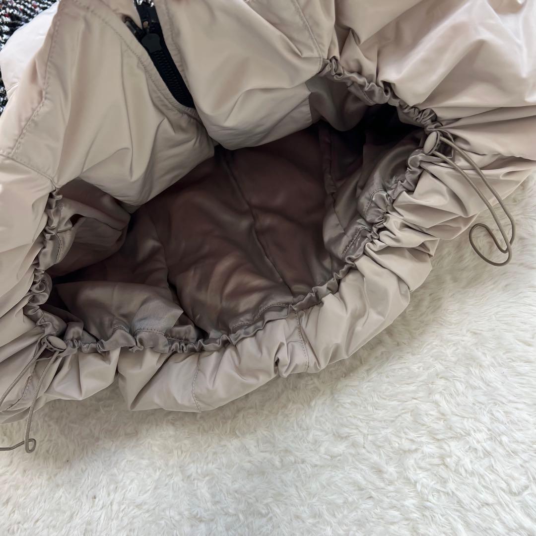 センソユニコ　ダウンジャケット　チェック柄　フェザー　ツイード　ベージュ